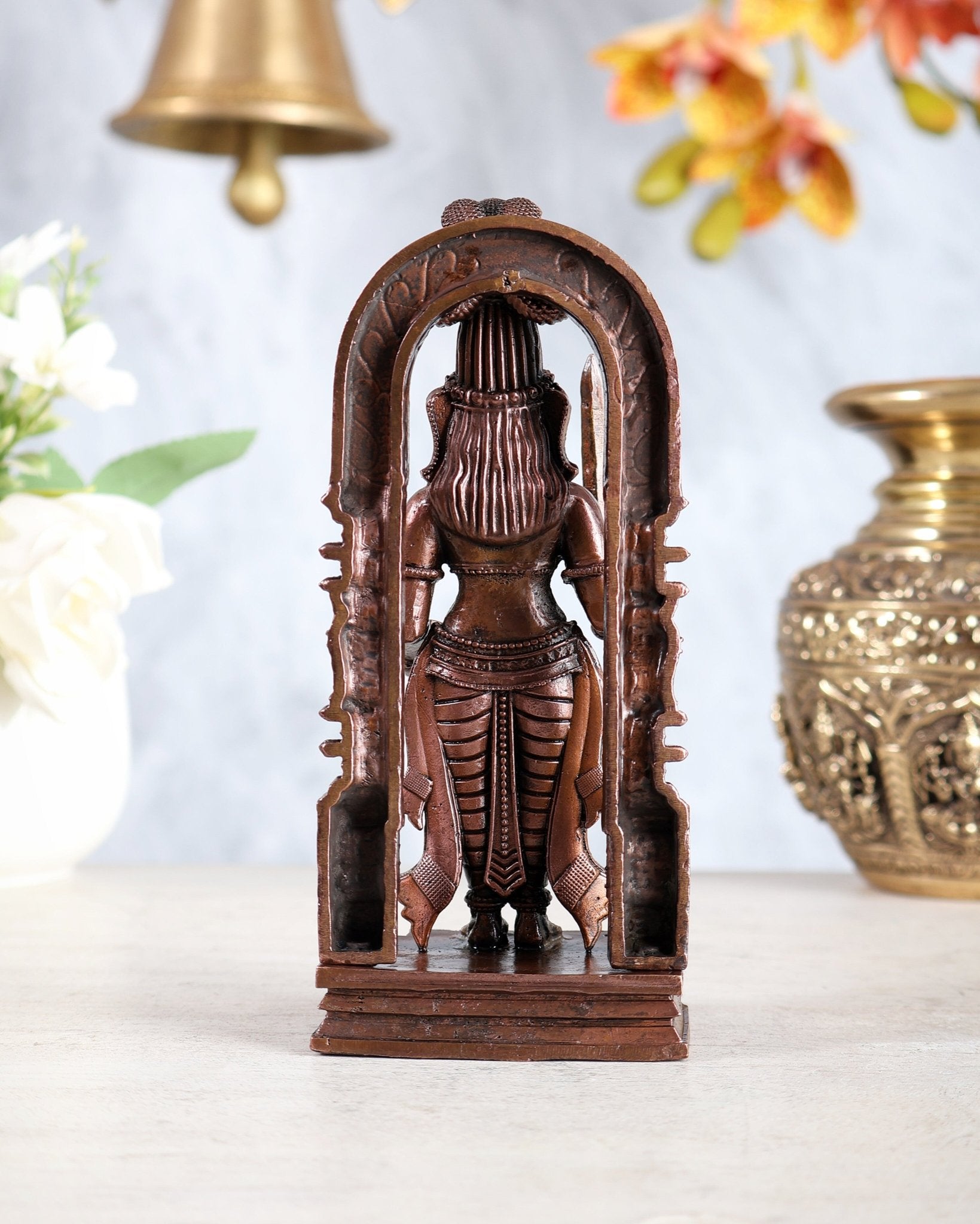 Pure Copper Vetoba (Vetal) Bhairava Idol – Shaivite Kshetrapal Guardian Deity Sculpture - Budhshiv.com