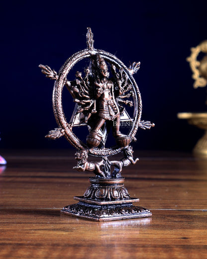 Pure Copper Vishnu Sudarshana Chakra & Narasimha Chakratalwar Idol - Budhshiv.com
