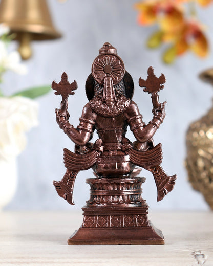 Pure Copper Yog Narasimha Idol 4" - Budhshiv.com