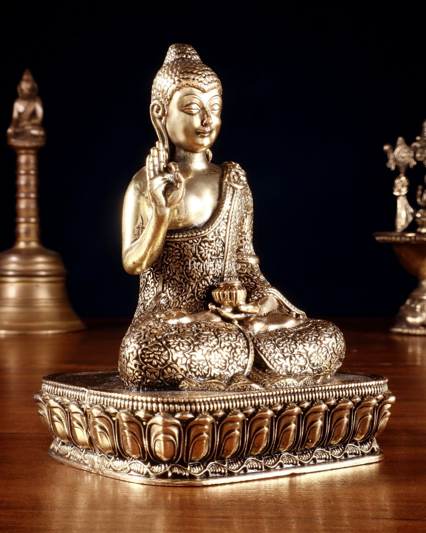 Pure Superfine Brass Blessing Buddha Idol 4" - Budhshiv.com