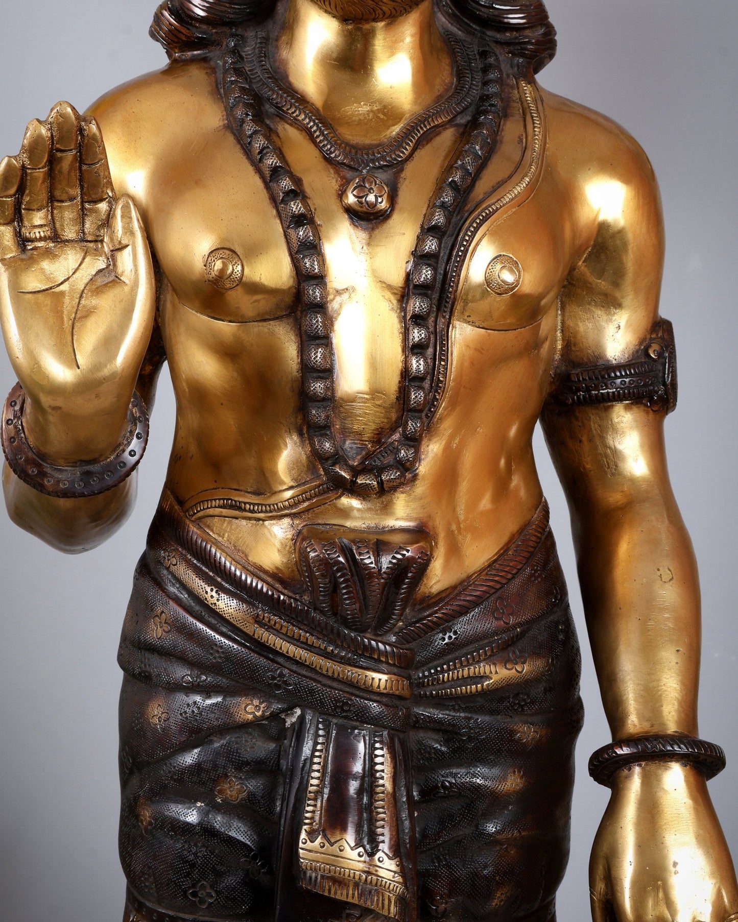 Pure Superfine Brass Large Standing Hanuman Statue 38" - Budhshiv.com