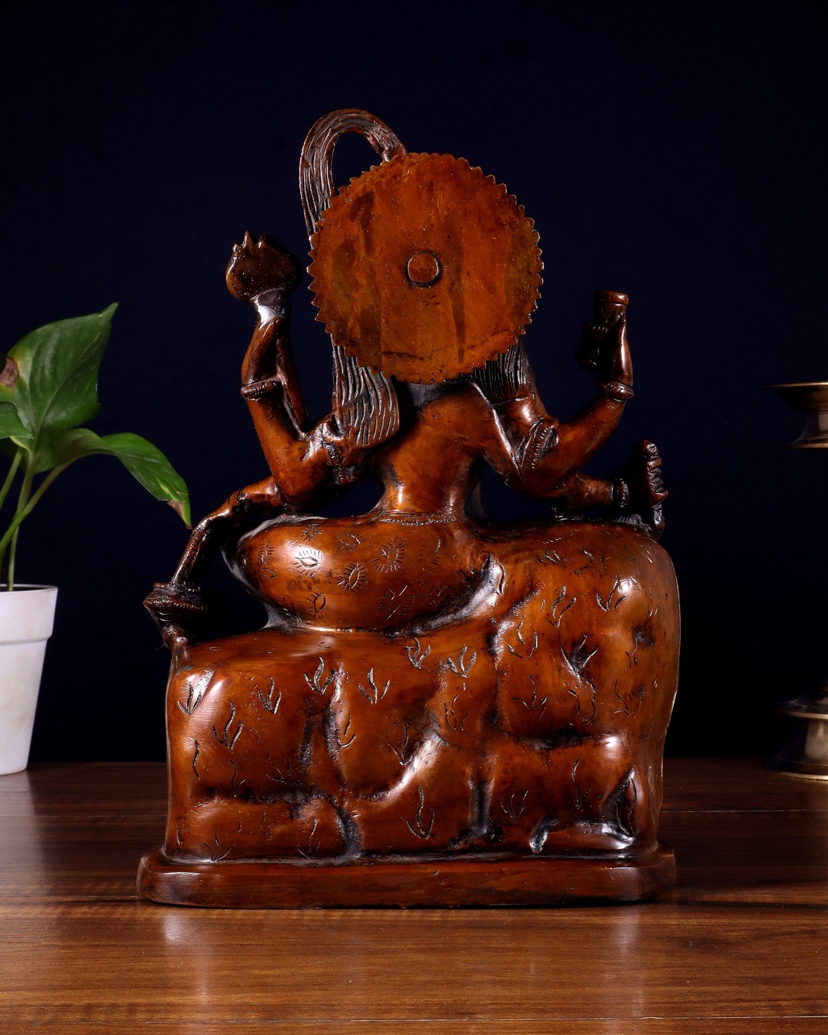 Pure Superfine Brass Shiva and Parvati Ananda Murti - 11" - Budhshiv.com