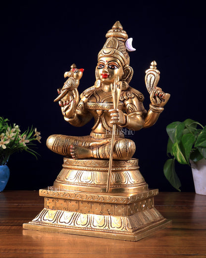Rajarajeshwari Lalita Devi, Kamakshi, Brass idol 12" - Budhshiv.com