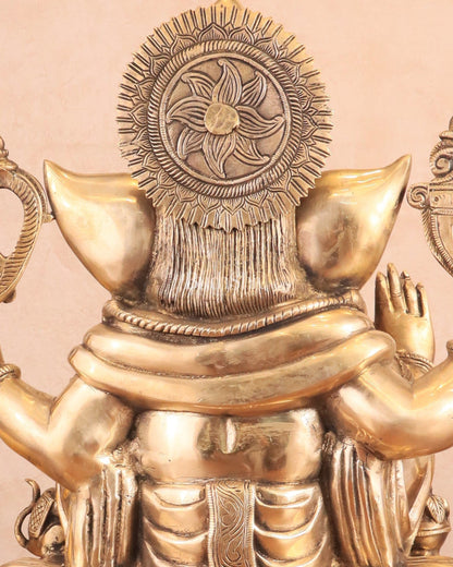 Rare Vinayaka Statue: Pure Brass with glossy Tone | 19 - Budhshiv.com