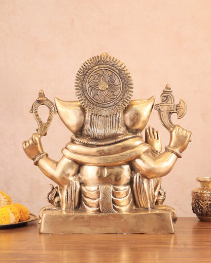 Rare Vinayaka Statue: Pure Brass with glossy Tone | 19 - Budhshiv.com