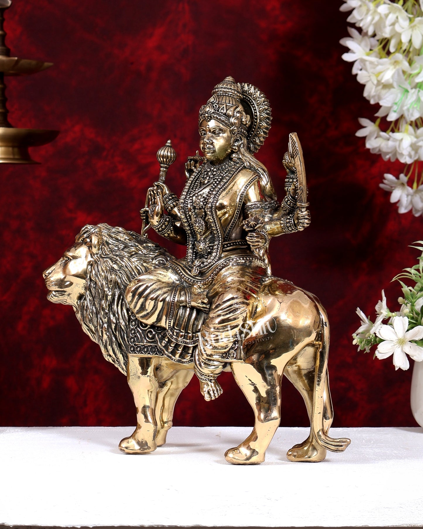 Superfine Brass Durga ambe Mata Idol 12 inch