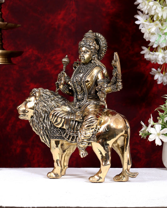 Superfine Brass Durga ambe Mata Idol 12 inch