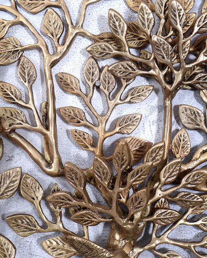 Premium Brass Kalpavriksha Tree Wall Hanging | Roots & Birds 18 inch