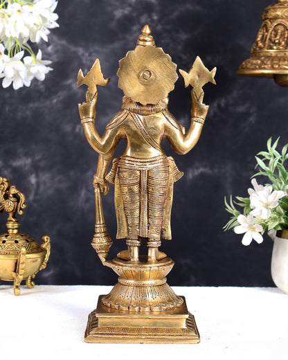 Pure Superfine Brass Vishnu  Idol 12.5" Height