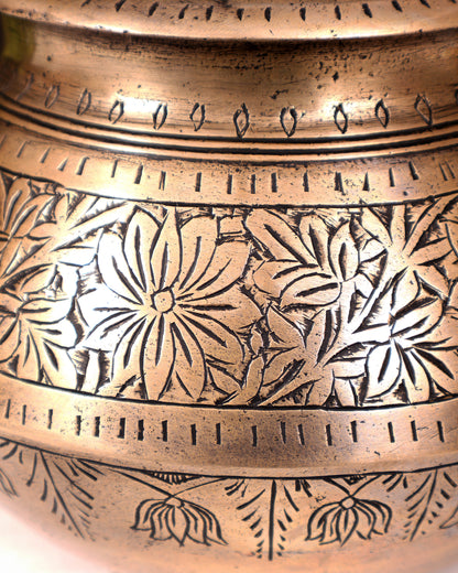 Vintage Brass Planter/Pot — Handcrafted 6.5 inch