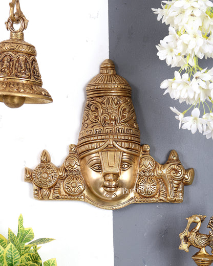 Brass Tirupati Balaji Face Wall Hanging 15 inch wide