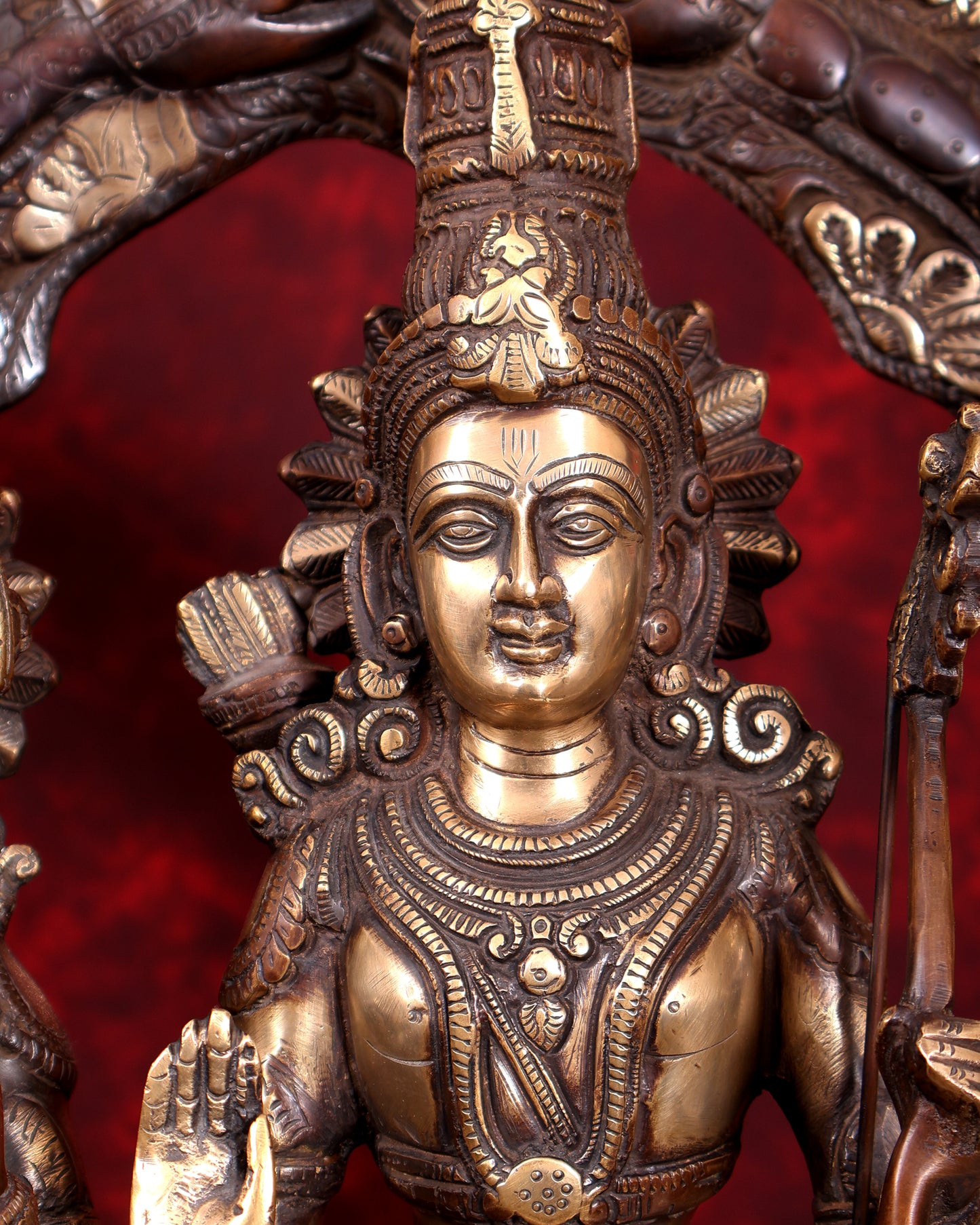 Brass Large Ram Darbar Statue — Dual-Tone Copper Gold Finish with Prabhavali 25.5 inch