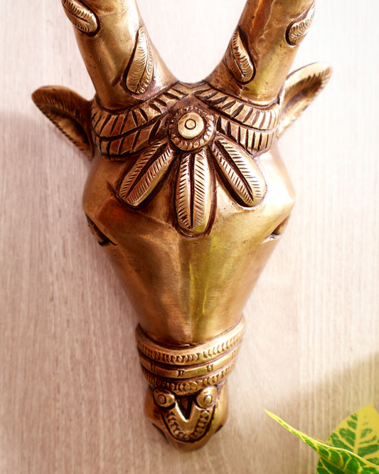 Majestic Brass Cow Face Wall Hanging 9.5 inch