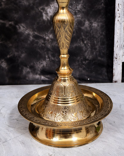 Brass Large Peacock Samai Inauguration Lamp (Pair) 51 inch