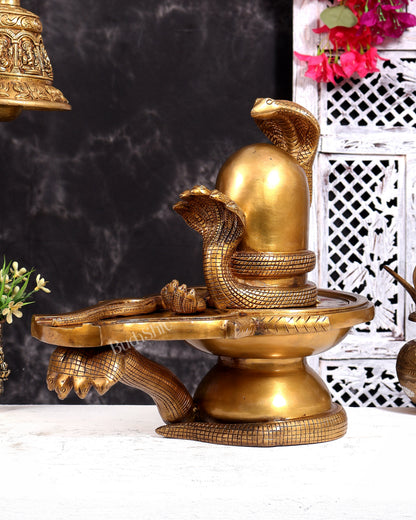 Pure brass Naga Shiva lingam 14 inch rare find