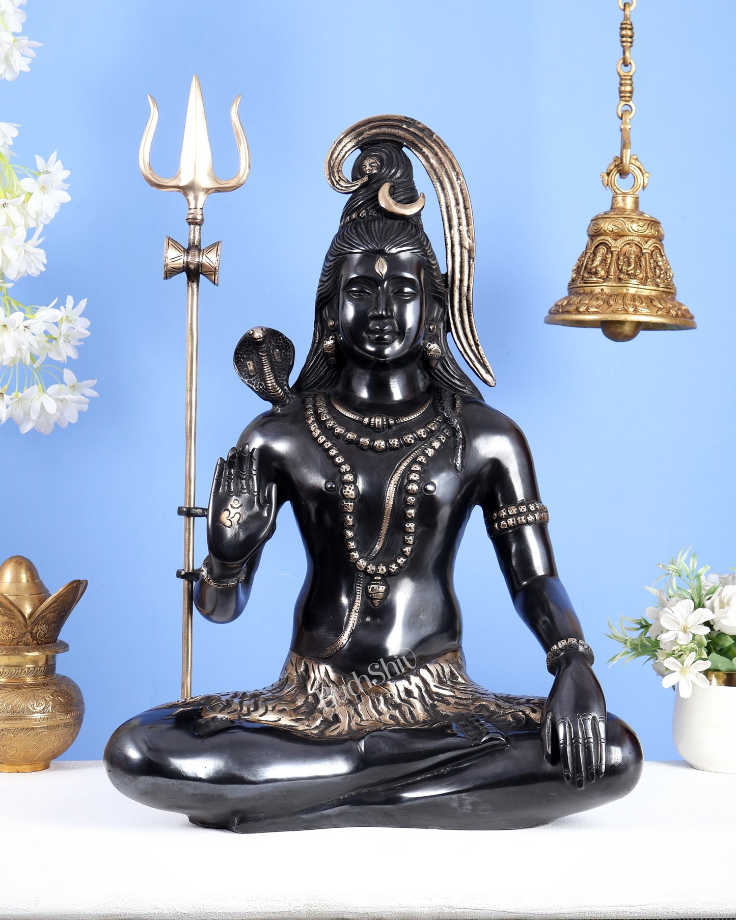 Lord Shiva Brass Idol gangadhar - 20" black edition