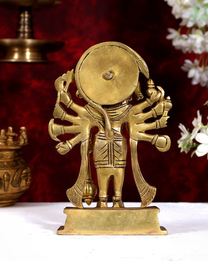 Brass Panchmukhi Hanuman Standing Statue — Powerful Form 7.5 inch