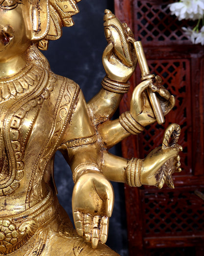Brass Superfine Large Varahi Devi on Lotus Idol 18.5 inch