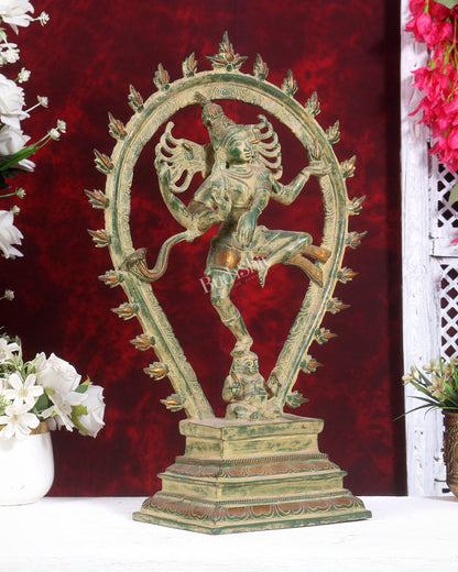 Brass Antique Tone Nataraja Statue - Unique 18 inch sandfinish