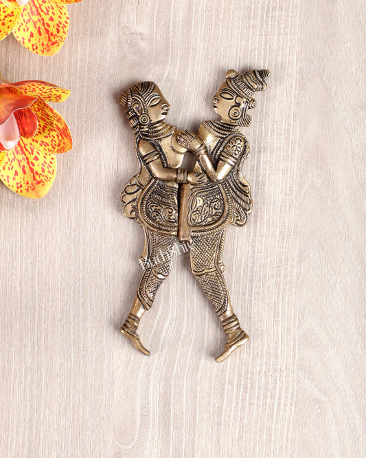 Brass Raja Rani Nut Cutter – Collectible Rajasthani Craft Decor Piece (6.5 Inches)