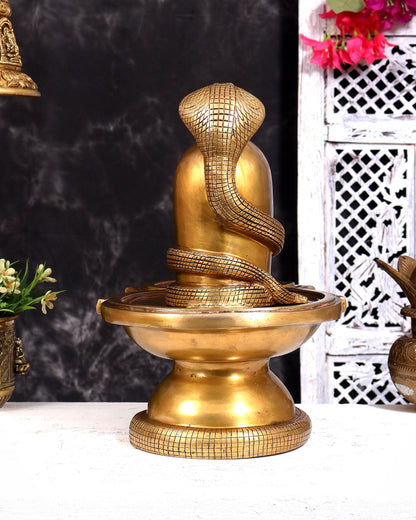 Pure brass Naga Shiva lingam 14 inch rare find