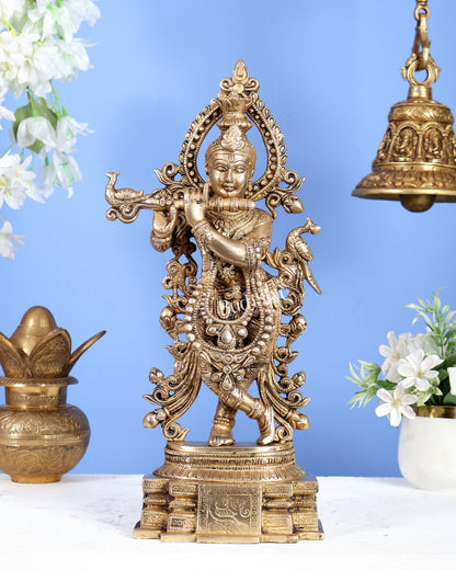 Brass Handcrafted Lord Krishna Idol 15 inches
