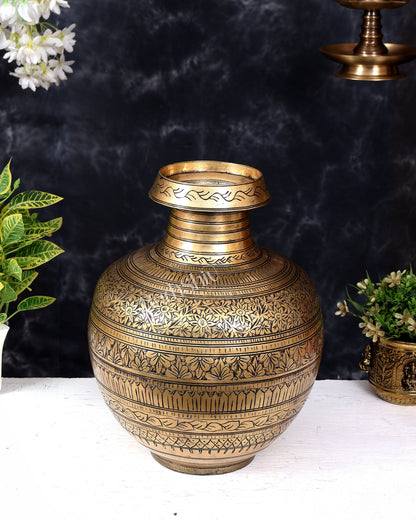 Vintage Brass Planter/Pot — Handcrafted 13.5 inch