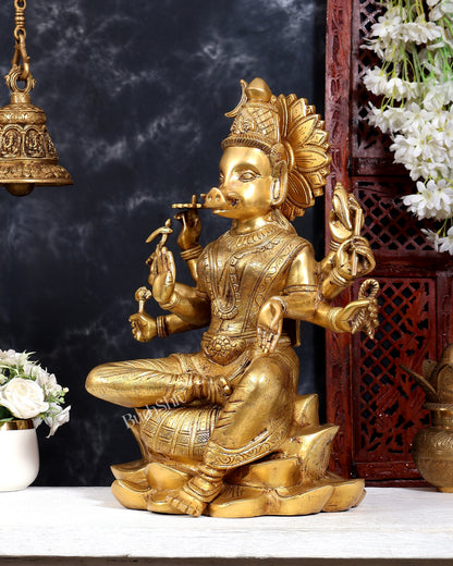 Brass Superfine Large Varahi Devi on Lotus Idol 18.5 inch