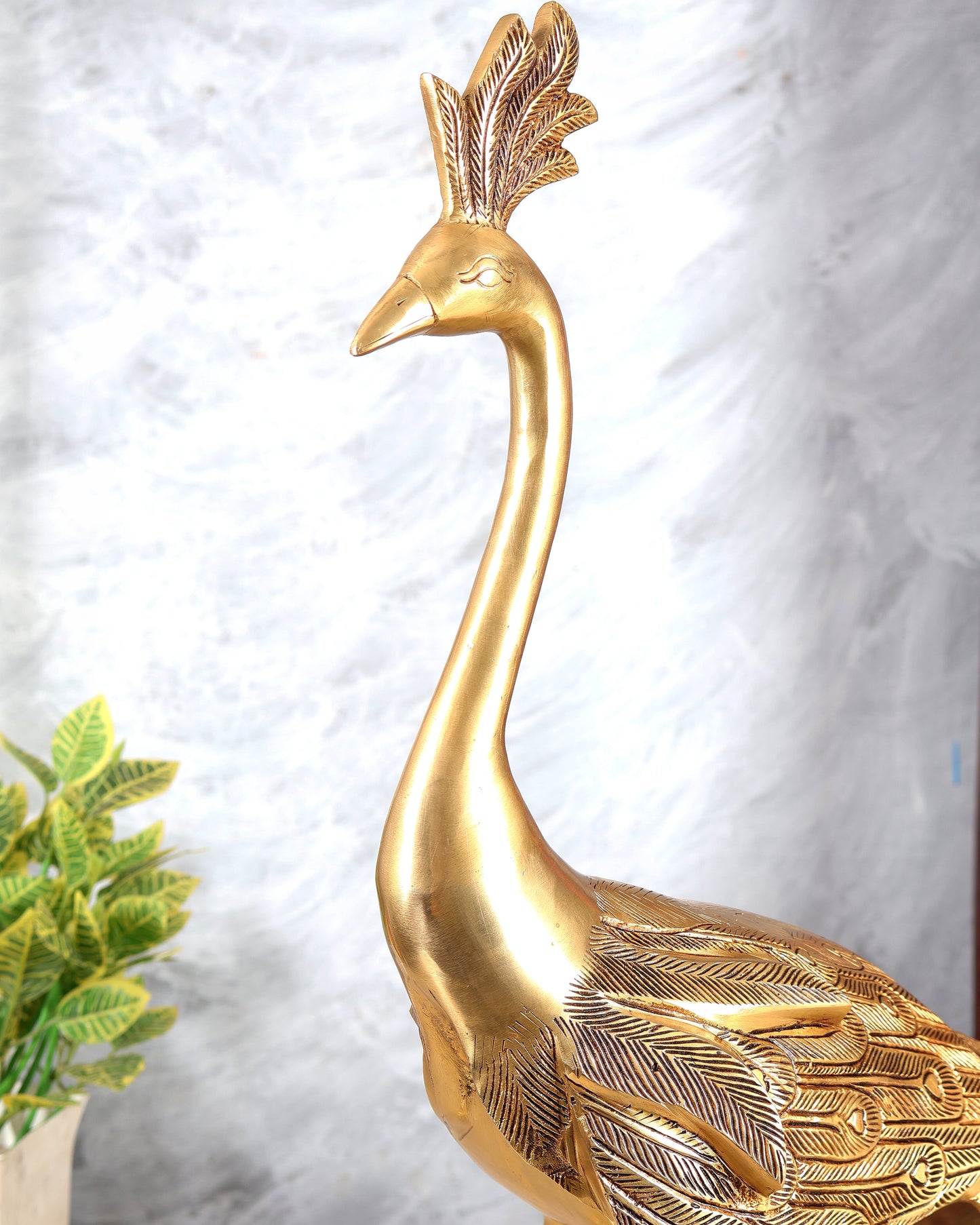 Brass Large Peacock Showpiece Sculpture – Majestic Handcrafted Decorative Masterpiece 29 inch