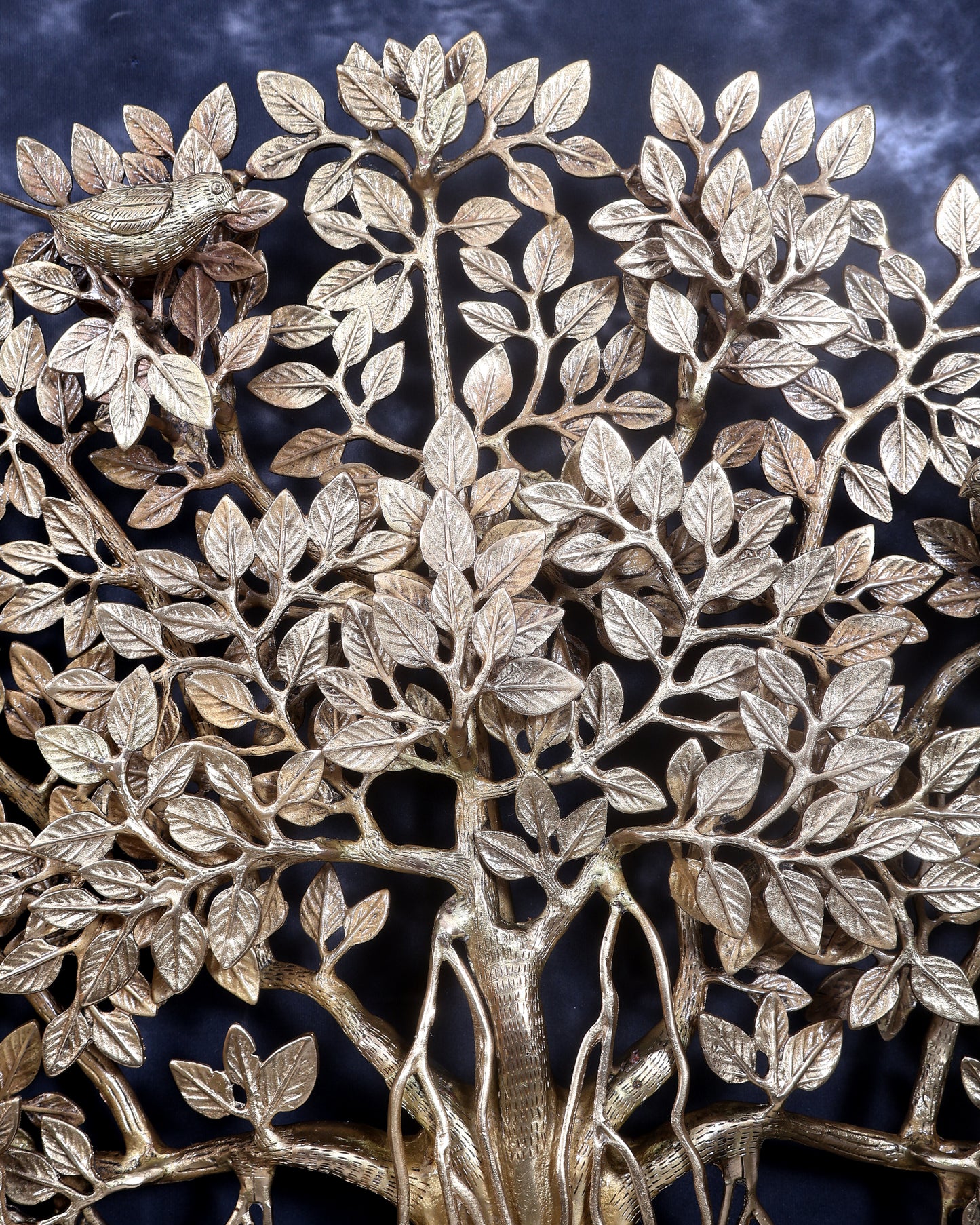 Premium Brass Large Kalpavriksha Tree Wall Hanging | Roots & Birds 28 inch