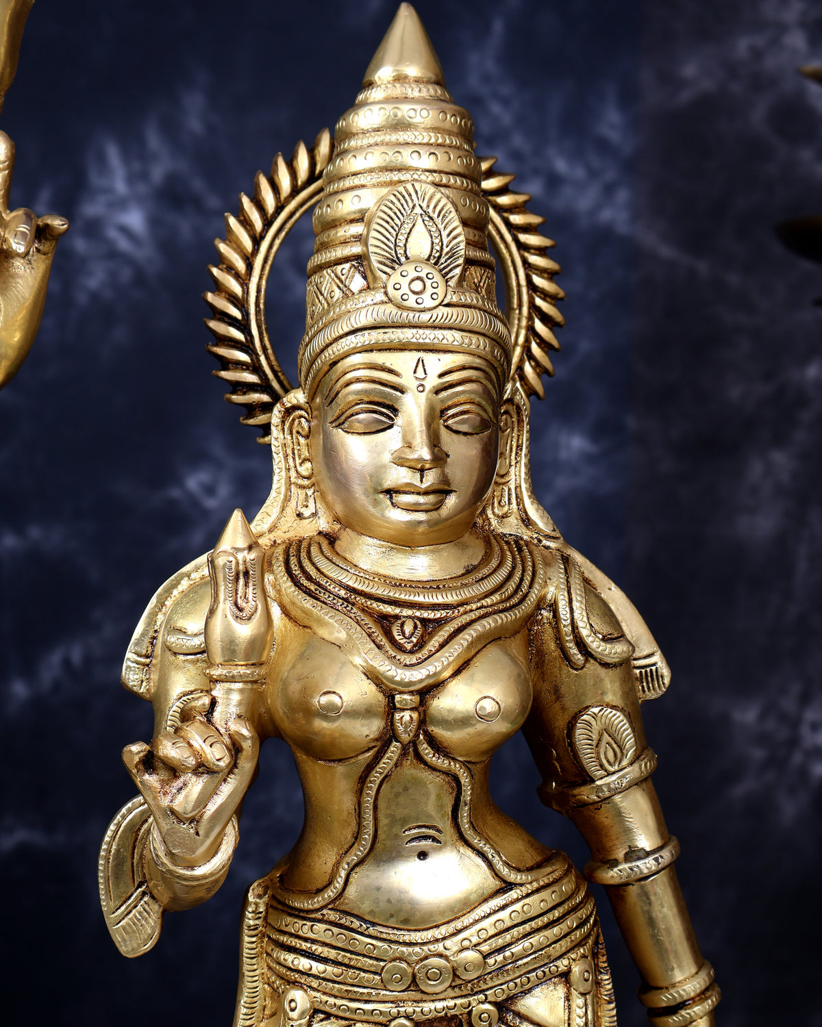 Brass Tirupati Balaji with Bhudevi and Sridevi — Idol Set 30 inch