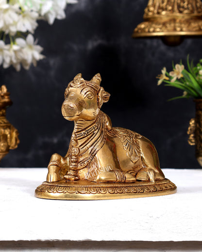 Brass Superfine Nandi Bull Idol | 5.5 inch