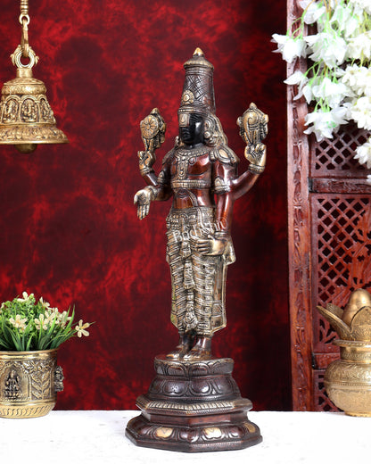 Brass Tirupati Balaji (Lord Venkateswara) Statue four tones 19.5 inch
