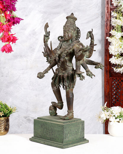 Bronze Goddess Kali Statue – 23” (58 cm) Fierce Form with 10 Arms