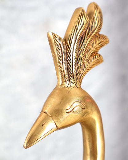 Brass Large Peacock Showpiece Sculpture – Majestic Handcrafted Decorative Masterpiece 29 inch