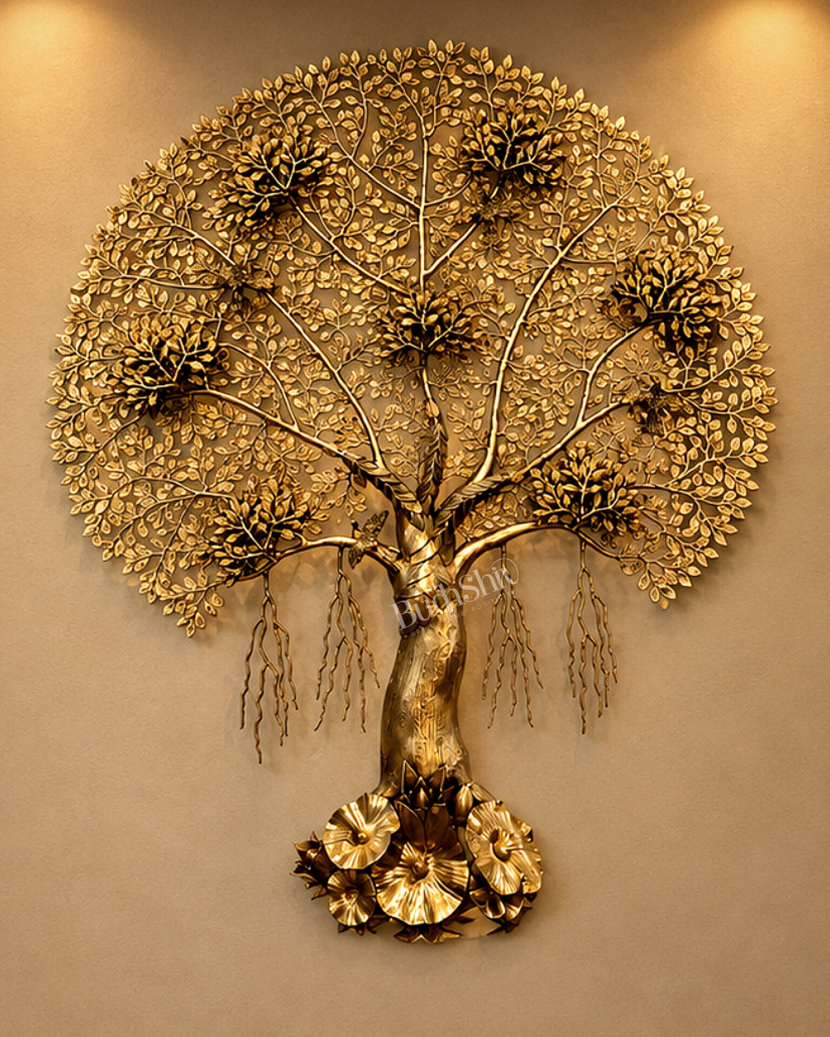 Brass Large Kalpavriksha Tree of Life Wall Hanging — Highly Detailed 62 inch 5.2 feet