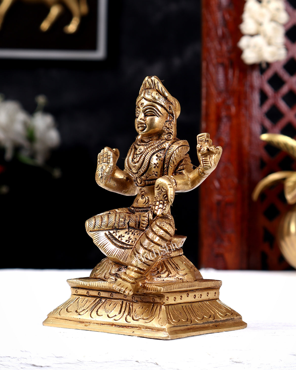Brass Balambika Idol – Superfine Goddess Sculpture with Enhanced Carvings 4.5 inch