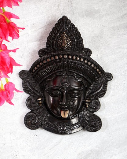 Brass Kali Maa Face wall hanging 10 inch