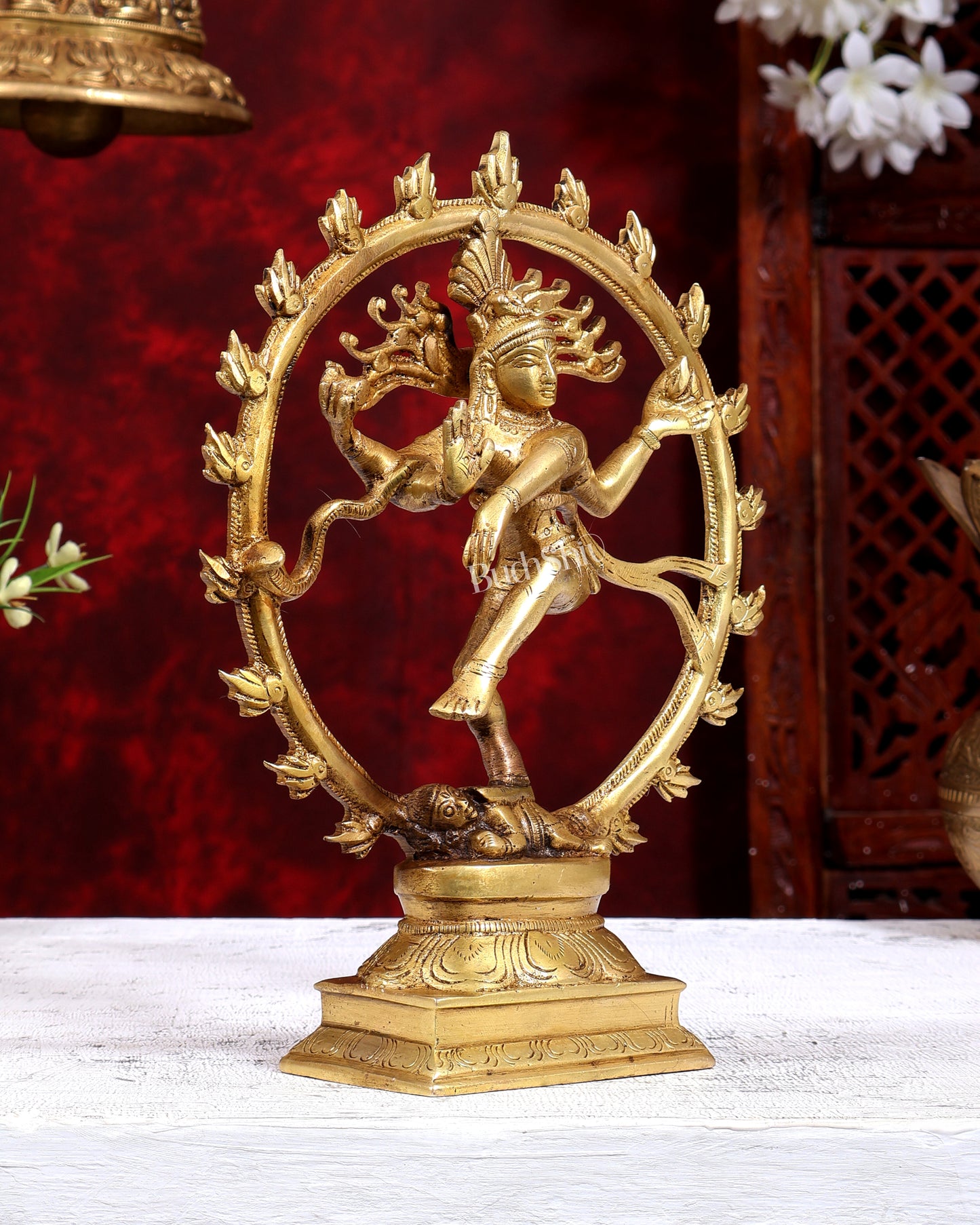 Brass Nataraja Statue butter gold Tone 9.5"