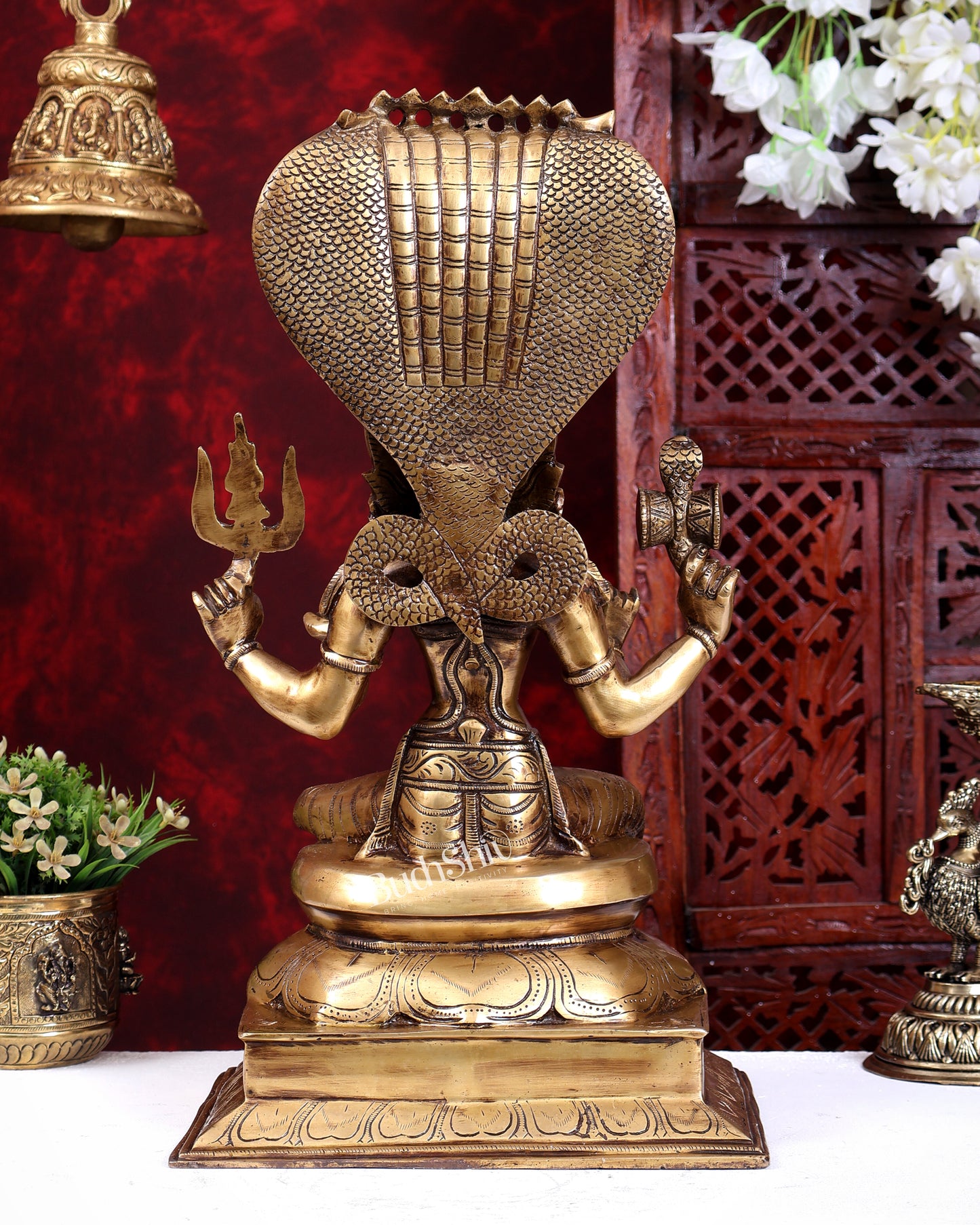 Pure Brass Goddess Mariamman Statue 19 inch