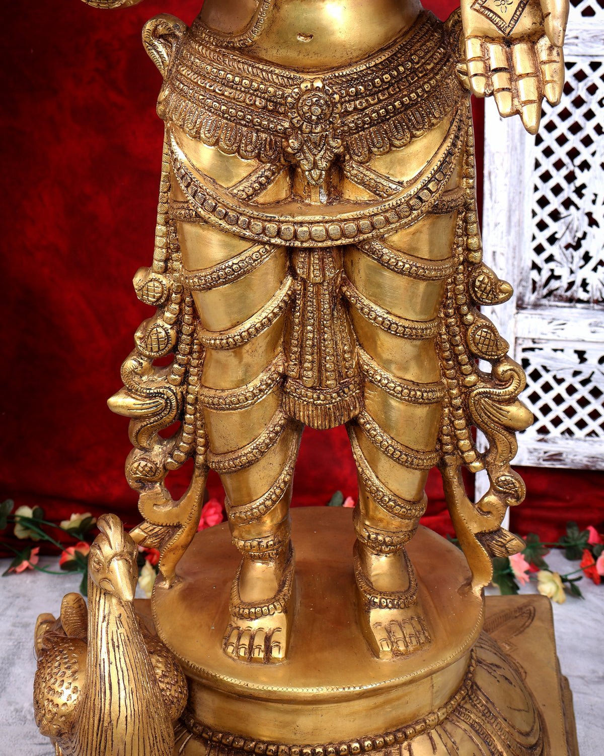 Pure Brass Lord Kartikeya (Murugan Swamy) Large Statue – Temple Grade Divine Artefact 49 inch