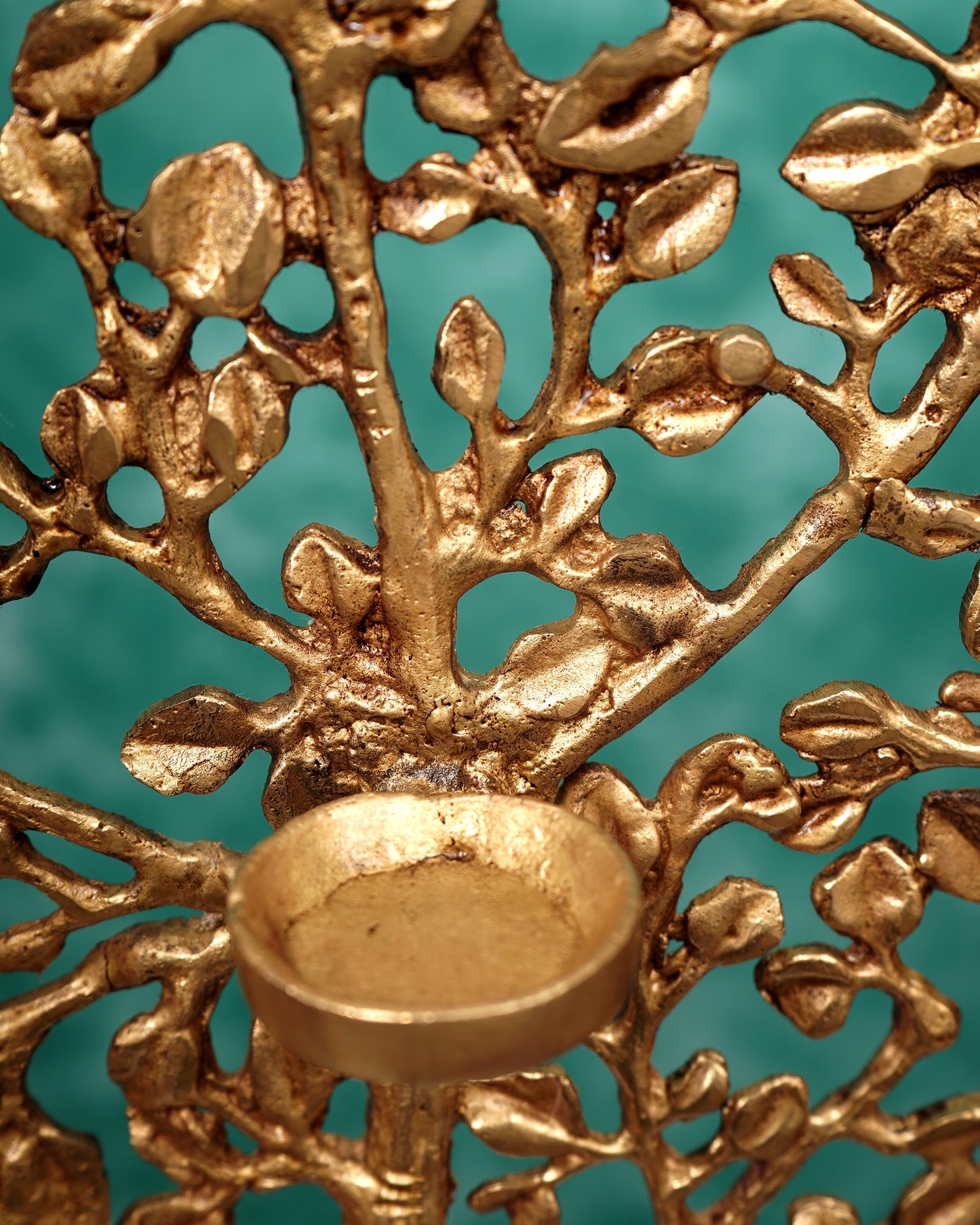 Pure Brass Large Kalpavriksha Tree with Birds & Diyas/T-Light Holders 50 inch