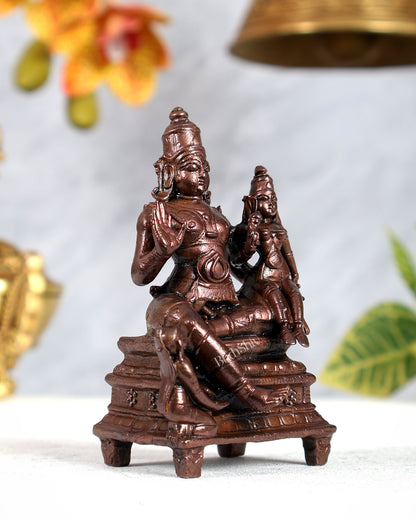 Pure Copper Rama Sita with Hanuman Idol – divine Sculpture (4 Inches)