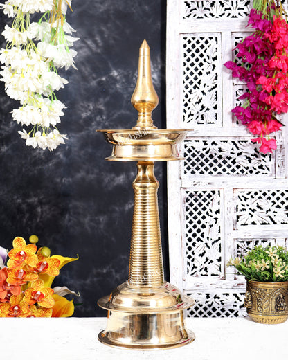 Brass Kerala Lamp Nilavilakku — Traditional Diya 24 inch