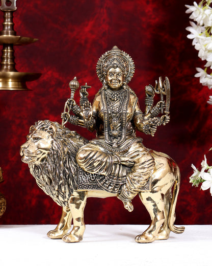 Superfine Brass Durga ambe Mata Idol 12 inch