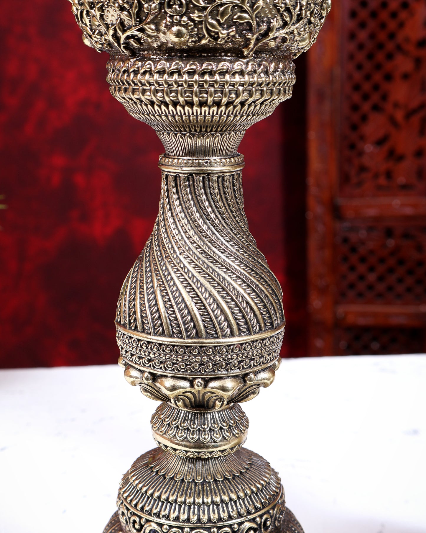 Brass Superfine Annam Pakshi Villaku Oil Lamp Diya | Pure Brass Swan Lamp | South Indian Temple Diya 12 inch