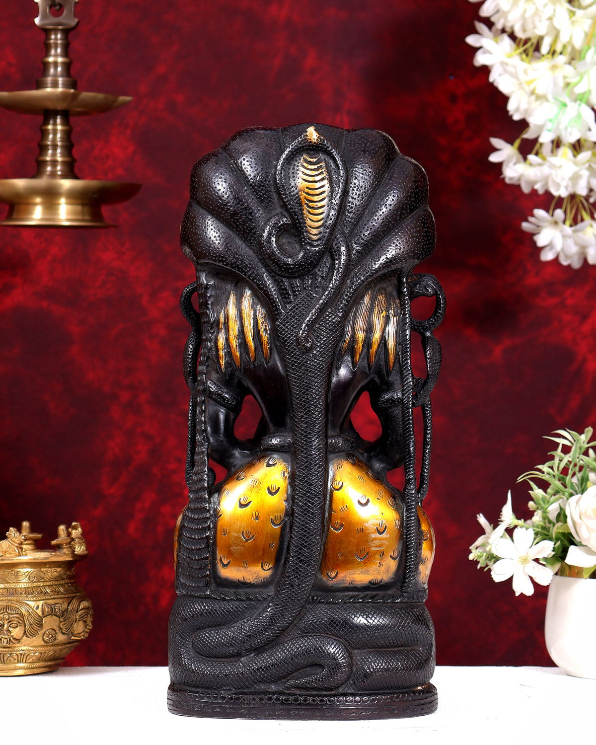 Brass Lord Shiva in Meditation Statue - 14.5 inch