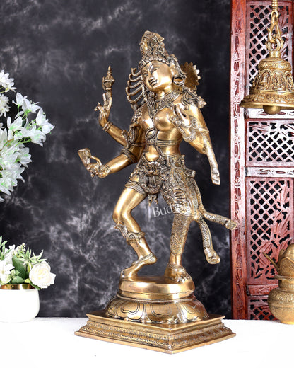Ardhanarishvara Brass Statue Half shiva half parvati matte gold finish 24 inch Fine