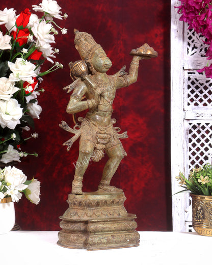 Indonesian Bronze Sanjeevani Hanuman Sculpture – 18 inch