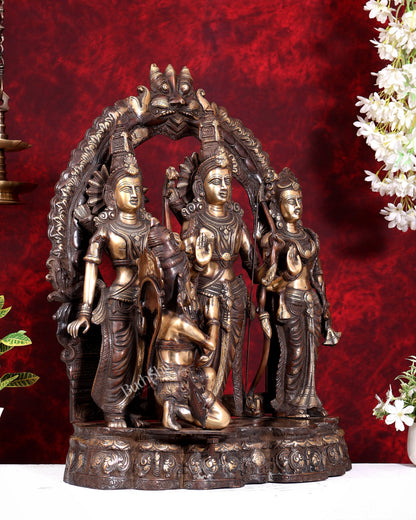 Brass Large Ram Darbar Statue — Dual-Tone Copper Gold Finish with Prabhavali 25.5 inch